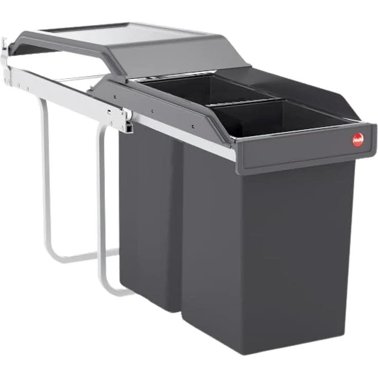 HAILO 3650101 Abfallsorter 30 (2x15) Liter TANDEM ab 30 cm Schrankbreite