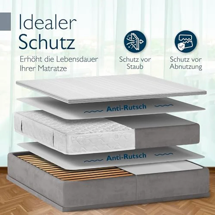 Beautissu Matratzenschoner Beautect mit Noppen 200 x 120 x 0.5 cm – Bild 5