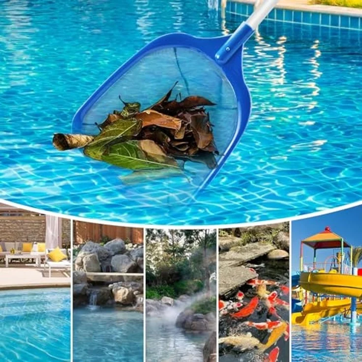 Jsdoin Pool Kescher, 161cm lang-Teichkescher mit Teleskopstange,14,5cm Tief Kescher Feinmaschig - Für Teich, Algen & Bestway Pool,Spa, Teiche, Whirlpools – Bild 6