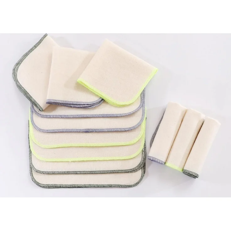 Montegoni Waschhandschuh Flanellwaschlappen aus Bio-Baumwolle-15 Stück 21cm x21cm, (Mehrweg Baby Waschlappen als Ersatz für Feuchttücher, 15-St), Kleine waschbare mini Baumwolltücher – Bild 5