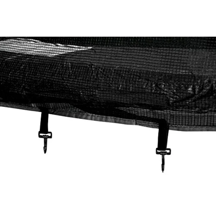 SixBros. SixJump 2,45 M Gartentrampolin Schwarz, inkl. Sicherheitsnetz, Leiter, Wetterplane und verzinkte Bodenhaken, max. 120 kg belastbar – Bild 3