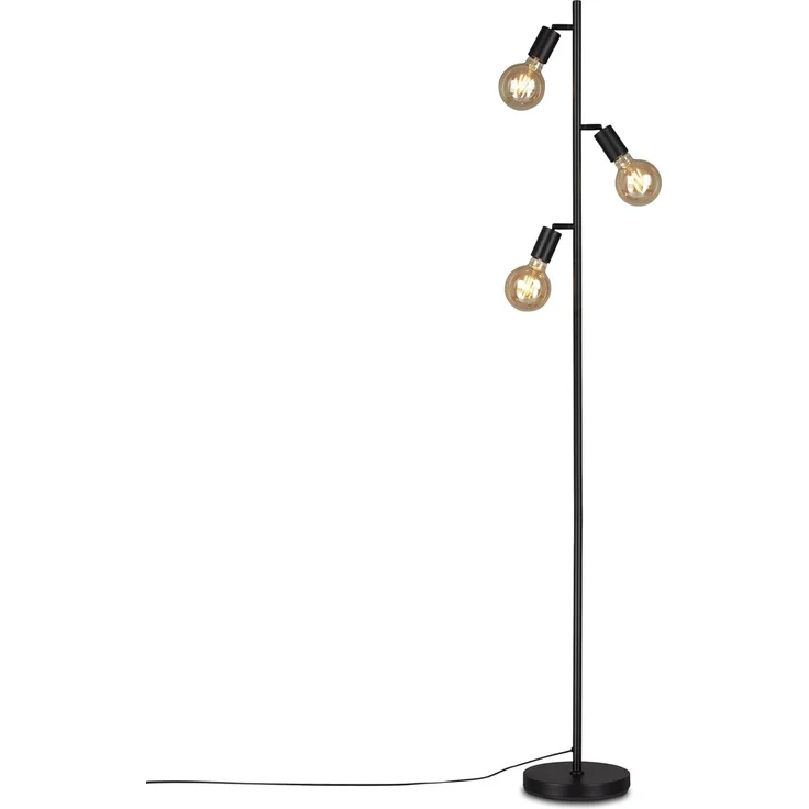 Briloner Leuchten Stehlampe 1387035 KUGLO, ohne Leuchtmittel, Warmweiß, metall/schwarz, inkl. Kabelschalter, exkl. 3x E27 max. 10 W – Bild 2