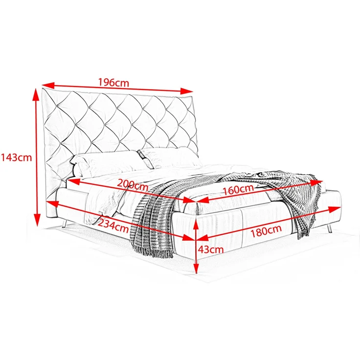 KAWOLA Bett ANNY Polsterbett Leder grau 160x200cm – Bild 9