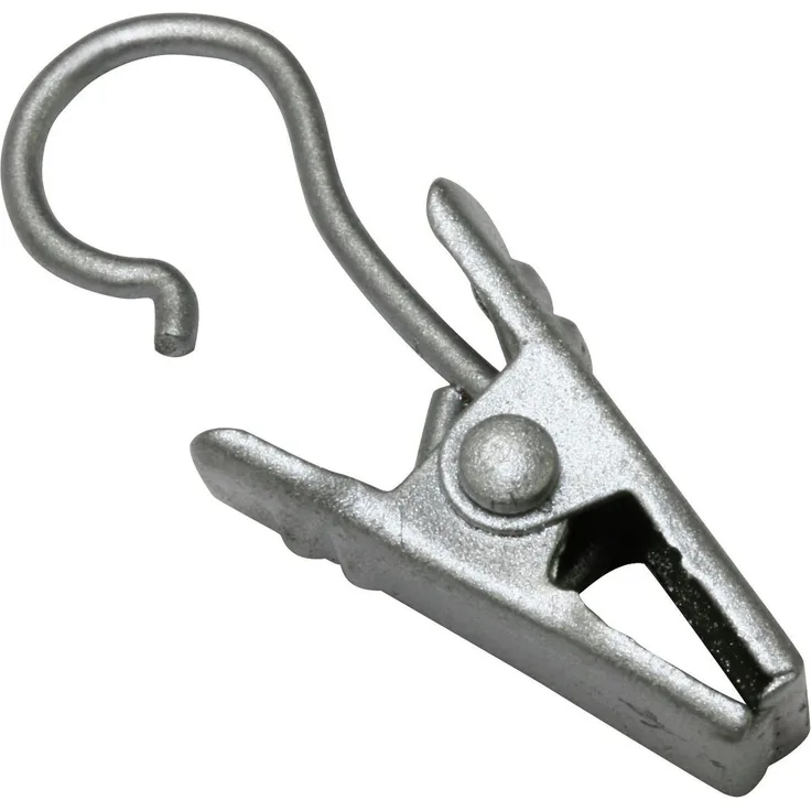 Gardinia Clipshaken für Gardinenringe silber-matt 10-er Pack