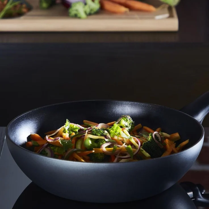 Tefal Wokpfanne 28cm Schwarz Antihaft Braten Kochen Küche Schmoren Gemüse Speise – Bild 19