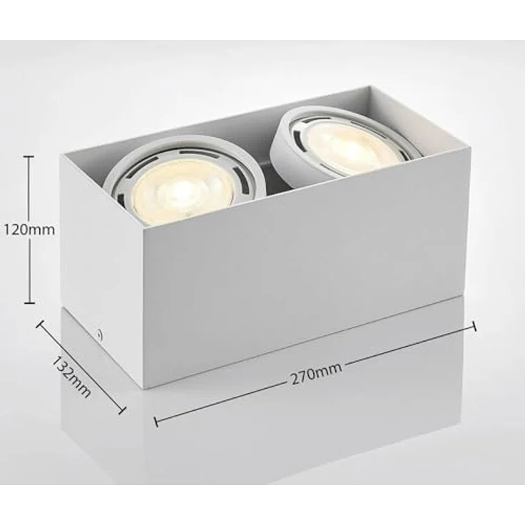 Arcchio Strahler Mabel, 2-flammige Deckenlampe aus weißem Aluminium mit GU10-Fassungen, moderne Küchenleuchte – Bild 5