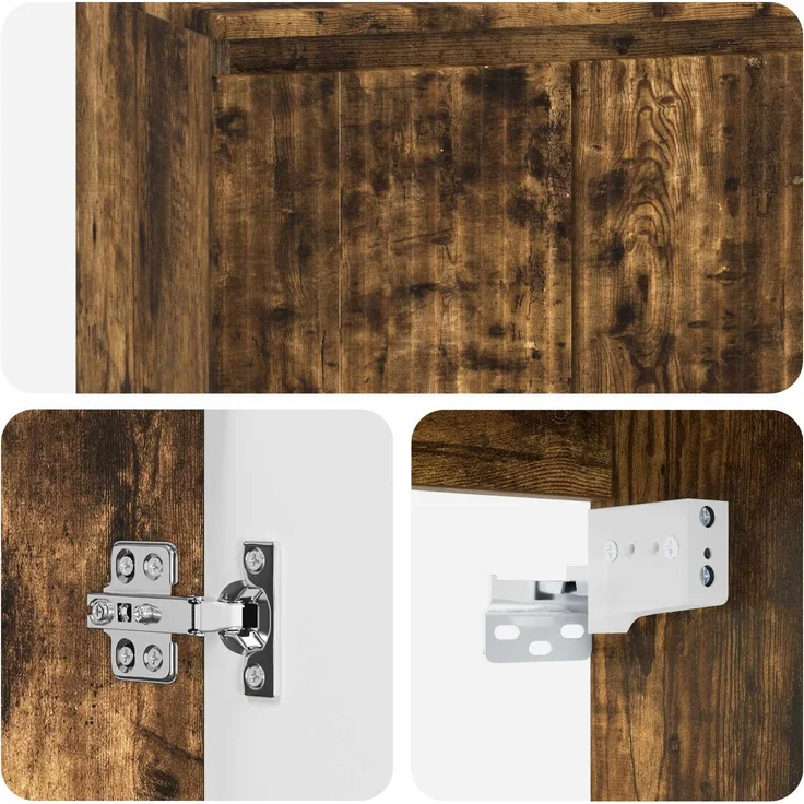 vidaXL Waschbeckenschrank Geräucherte Eiche 62,5 x 44,5 x 80 cm 3404335 – Bild 10
