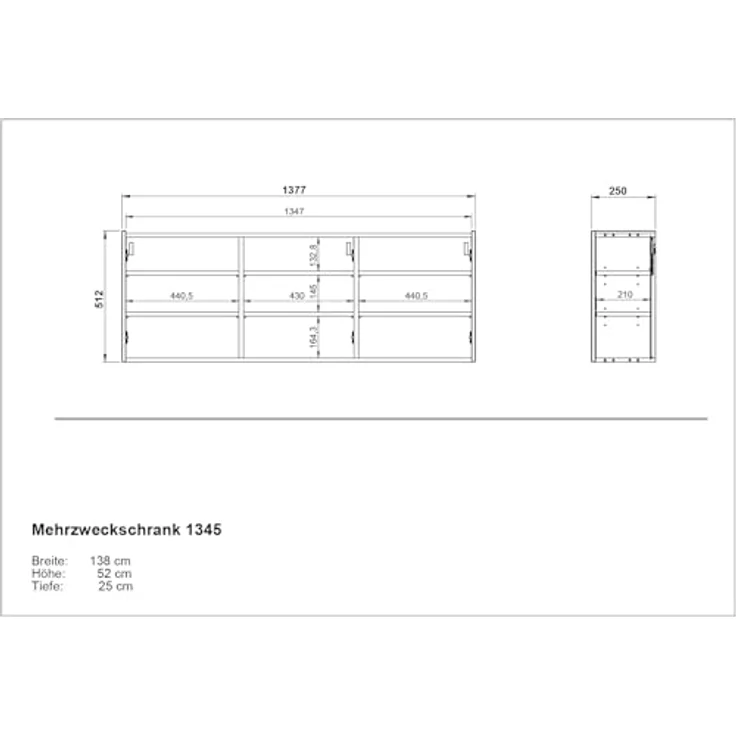 Germania 2-TLG. Garderoben-Set 9934-513 GW-Libbiano, in Weiß/Navarra-Eiche-Nb, hängende Montage, 136 x 200 x 25 cm (BxHxT) – Bild 7