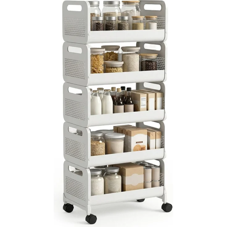 Sekey 5 Ebenen Küchenwagen 25×35×103 cm Schmaler Servierwagen – Bild 1