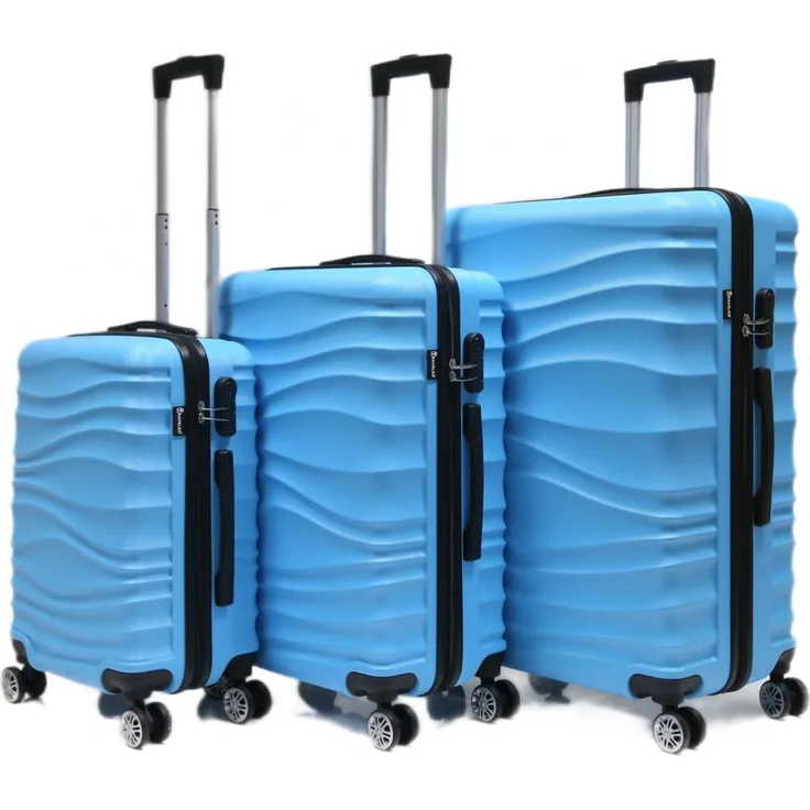 Rungassi Hartschalenkoffer Trolley Reisekoffer Koffer Set CF-ABS04 hellblau