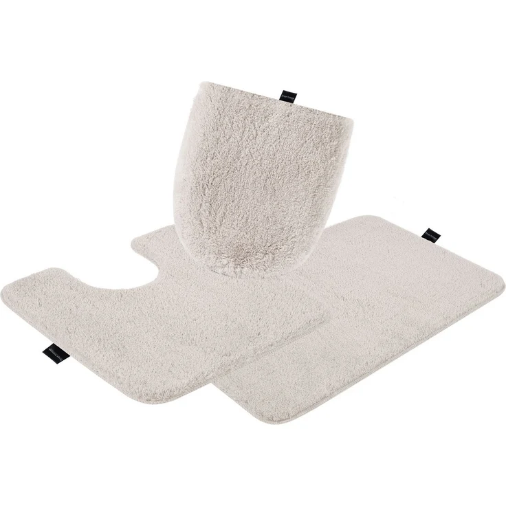 Bruno Banani Badematte Lana, Badvorleger, Badezimmer Teppich, Höhe 25 mm, rutschhemmend beschichtet, fußbodenheizungsgeeignet, schnell trocknend, strapazierfähig, Polyacryl, rechteckig, 3-tlg. Stand-WC Set, Badteppich, Badematten, unifarben, auch als 3... – Bild 1