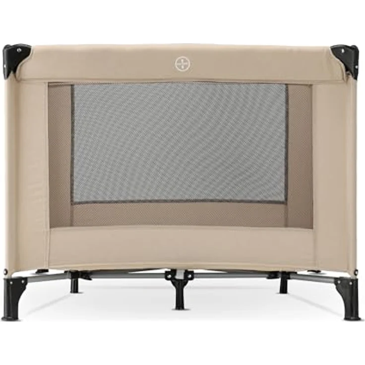 DERYAN Laufstall Baby 100x100cm, Laufgitter Baby, Laufstall mit atmungsaktivem Netz, Faltbares Kinderreisebett mit Matratze & Tragetasche, Playpen, Kinderlaufstall - Nougat – Bild 3