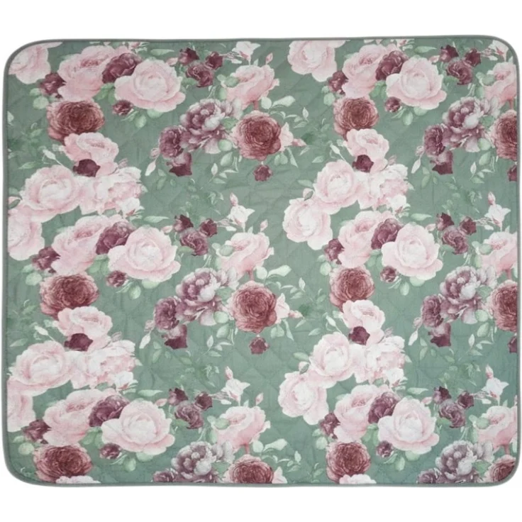 Tagesdecke 220 x 240 cm - Bett- & Sofaüberwurf mit Steppung, pflegeleicht & atmungsaktiv - Grün-Rosa – Bild 2