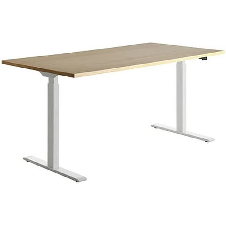 Topstar Sitz-/Steh-Schreibtisch, (B)1.200 mm, weiß elektr. höhenverstellbar Ahorn