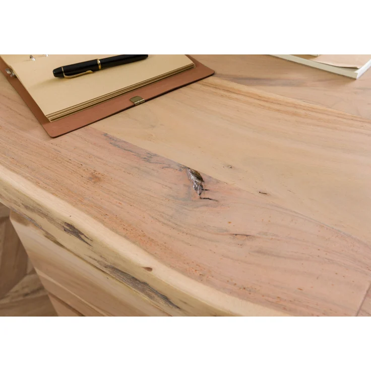 Schreibtisch Akazie 210x70x76 natur lackiert PURE ACACIA #152 – Bild 5