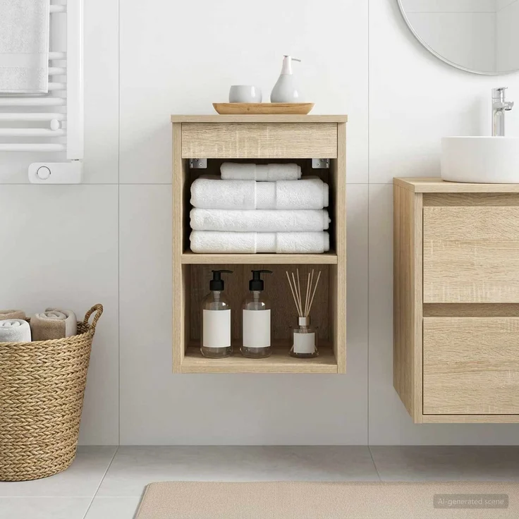 vidaXL Badezimmerschrank Sonoma-Eiche 30 x 41 x 50 cm Holzwerkstoff 890344 – Bild 4