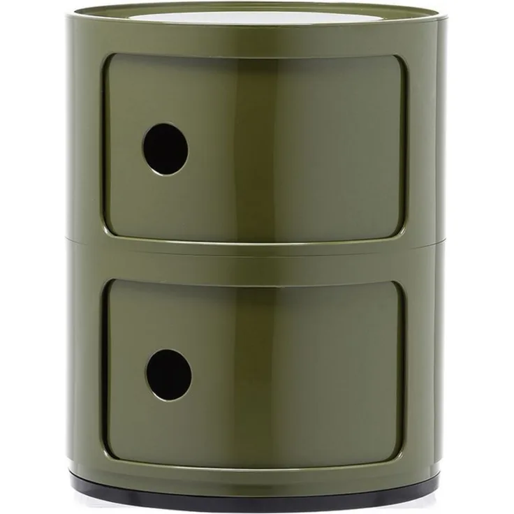 Kartell Componibili, 2 Elements, Grün, Runde Basis