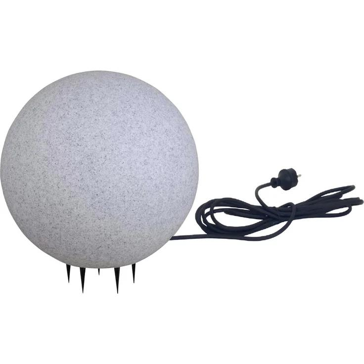 TRANGO Gartenleuchte, *NATURE* 3er Set Kugellampe 23400G Granit-Optik Gartenkugel, Außenleuchte Lieferumfang je 1x Ø 20, 30, 40cm, IP65 Strahlwassergeschützt für Außen und Innen geeignet – Bild 2