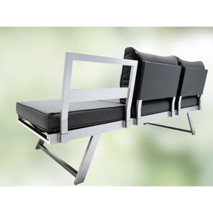 Sieger Auckland Lounge/Liege mit Polyesterbeschichtung, Aluminium Weiß 204 x 81 x 72 cm – Bild 6