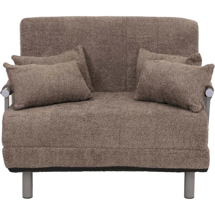 Mendler Schlafsessel HWC-K29, Klappsessel Schlafsofa Gästebett, Liegefläche 190x100 cm, Stoff Bouclé (500g/m²) ~ hellbraun – Bild 6