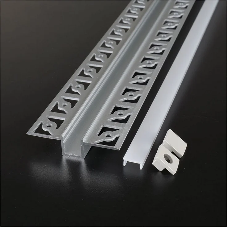 2 Meter Alu Profile Alu Schiene Profil mit Milchglas Abdeckung Kanal System für LED-Streifen Profil Q – Bild 1