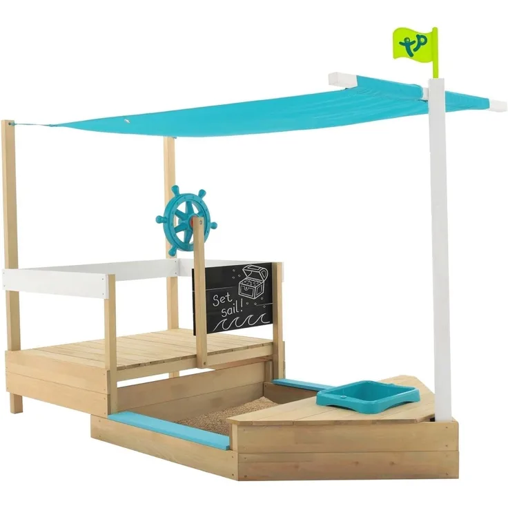 TP Toys 'Ahoy' Sandkasten Schiff, Holz natur, 180 x 92 x 118 cm