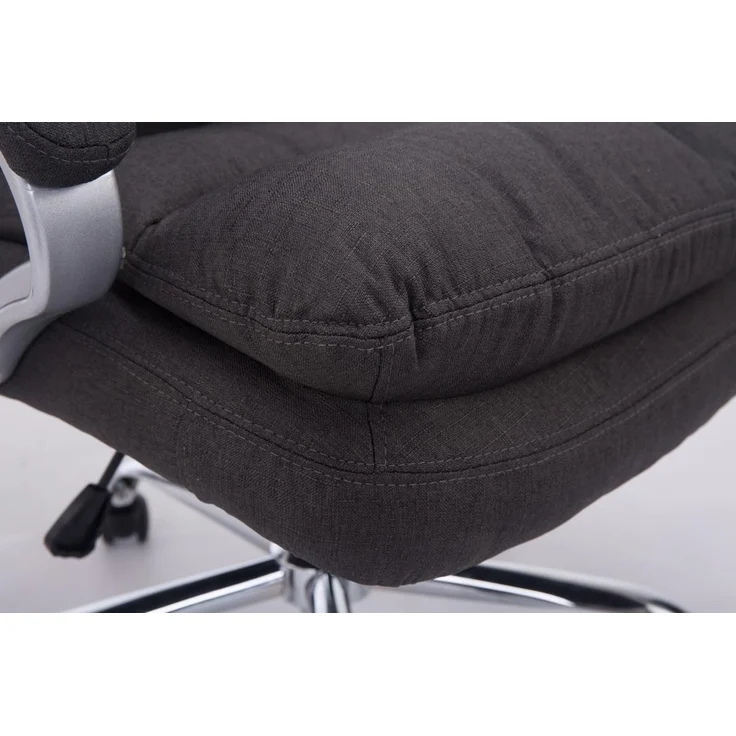 DELUKE® Bürostuhl SOUK Stoff - 116x68x77, Dunkelgrau Stoff Metall in Chromoptik Gestell ergonomische Bürostühle Homeoffice Stuhl mit Rollen – Bild 7