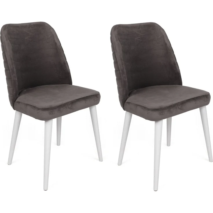 Skye Decor 'Tutku-321 V4' Stuhlset (4-teilig), Anthrazit / Weiß, 50 x 90 x 49 cm – Bild 4