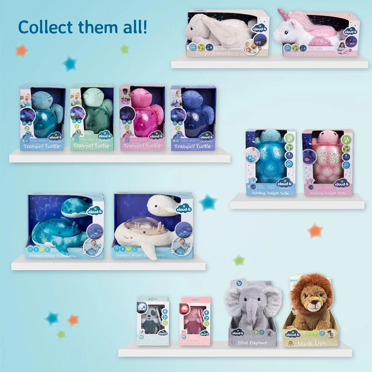 Cloud B Tranquil Family Whale Aqua Wal Familie Nachtlicht mit Sound – Bild 7