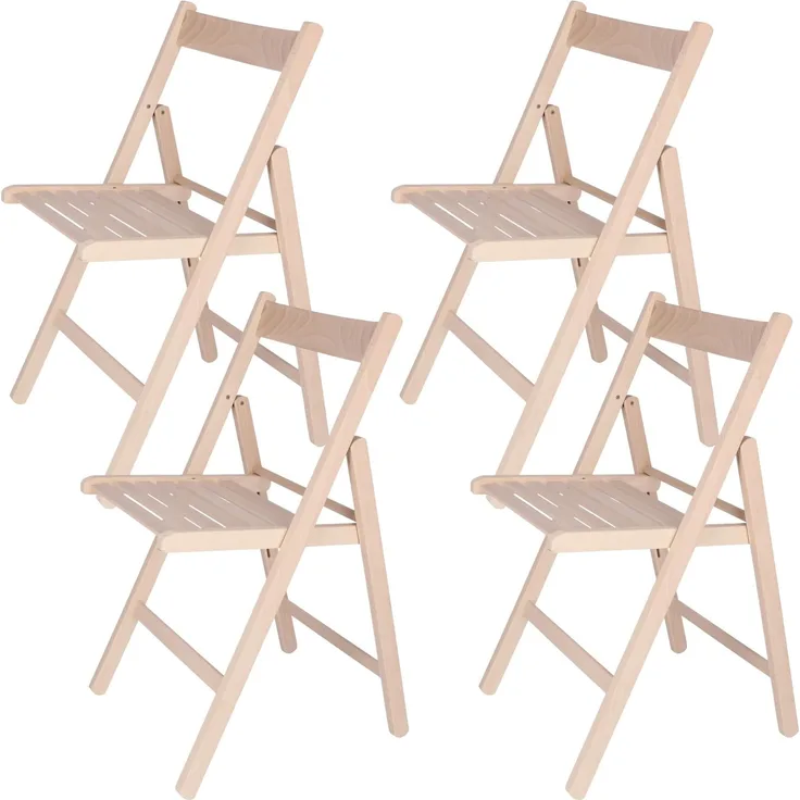 ARANAZ S.L. MANUFACTURAS DE LA MADERA Klappstuhl, Buchenholz, unlackiert, 43 x 47 x 79 cm