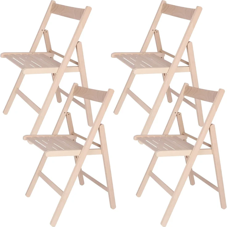 ARANAZ S.L. MANUFACTURAS DE LA MADERA Klappstuhl, Buchenholz, unlackiert, 43 x 47 x 79 cm