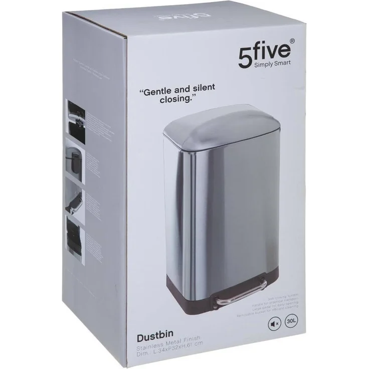 Mülleimer 5five Ariane 30 l silber – Bild 2