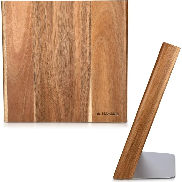 Navaris Messer-Set Messerhalter magnetisch aus Akazie - Holz Magnethalter (1-tlg) – Bild 5