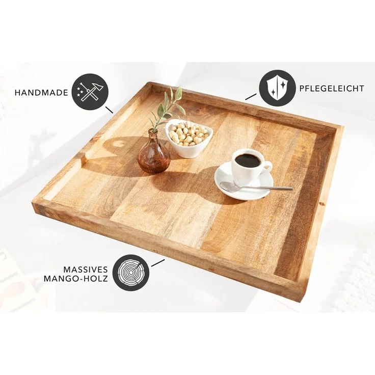 riess-ambiente Dekotablett MAKASSAR 50cm natur, aus Massivholz – Bild 5