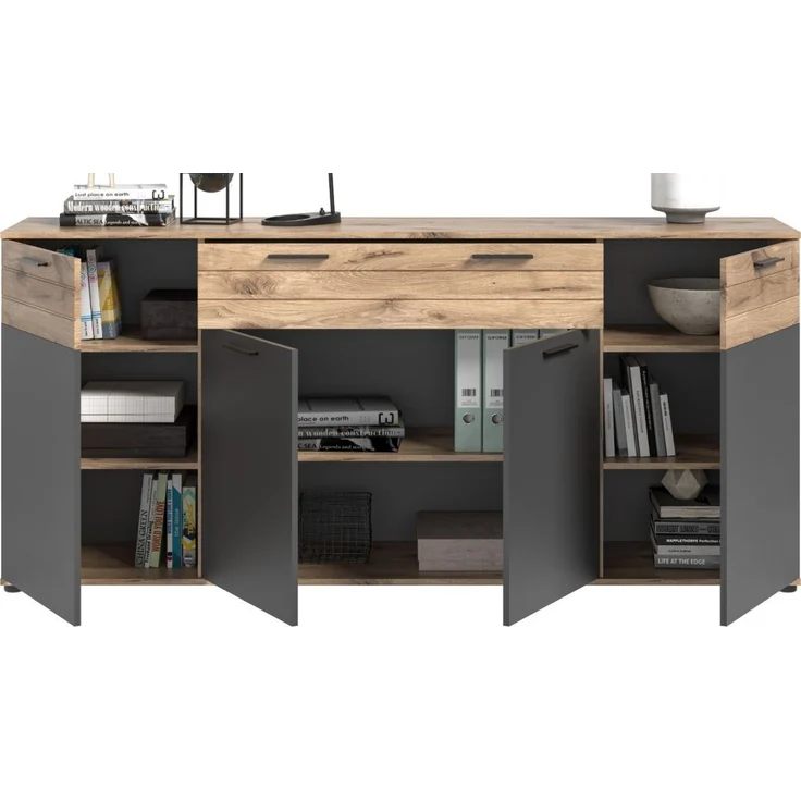 Sideboard Tomaso in Eiche und grau 200 cm – Bild 6