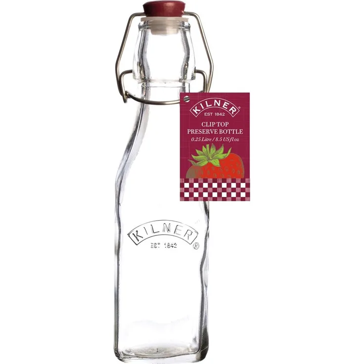 Kilner Bügelverschluss-Flasche quad, 0.25 L, 5,6x5,6x20 cm