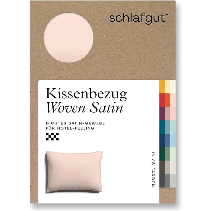 Schlafgut Woven Satin Bettwäsche|Kissenbezug einzeln 70x90 cm| red-light