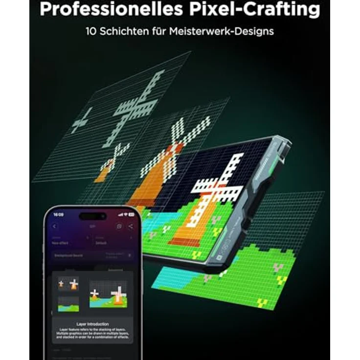 Govee Pixel Licht Gaming Quadrat, 32x32 RGB Pixel Art LED Panel mit 150 Szenenmodi, 10 Musikmodi, AI-fähig, kompatibel mit Alexa und Google Assistant – Bild 5