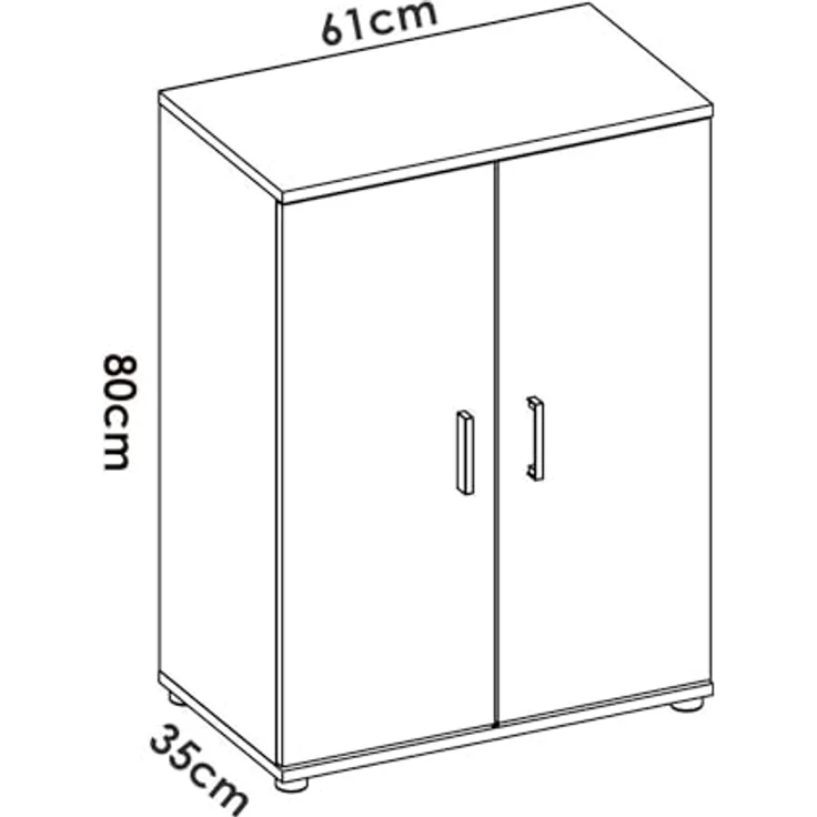 Dmora - Mehrzweckgarderobe Serles, Mehrzweck-Schuhregalschrank, Schrank mit 2 Türen, 61x35h80 cm, Weiß – Bild 3
