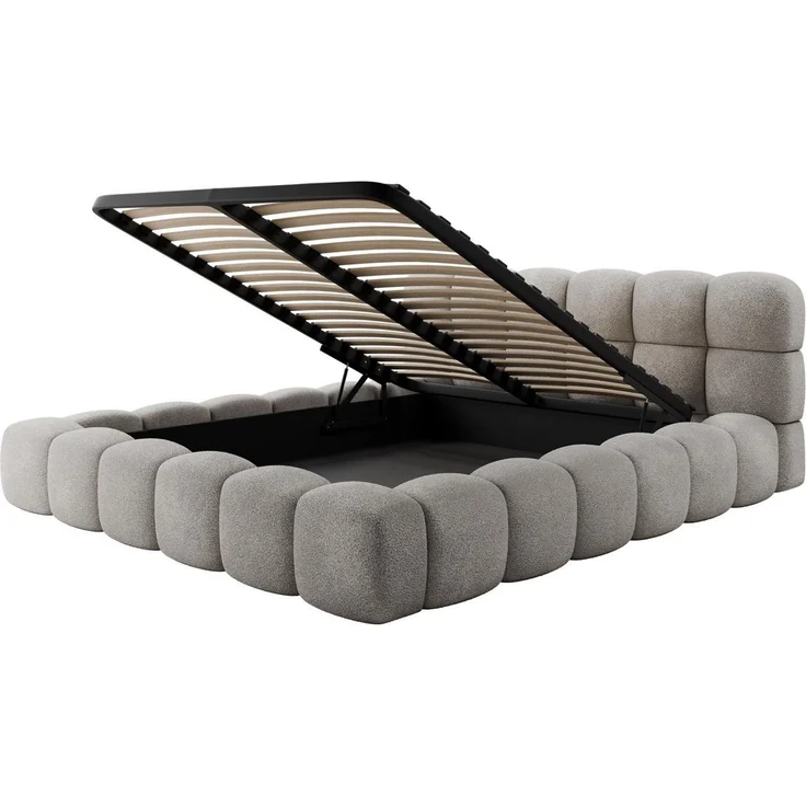 Compleo Polsterbett BUBBLE boucle Designerbett 140/160/180x200 BIZU, Wolkenbett, TOPSELLER Stauraumbett MADE IN EU – Bild 3