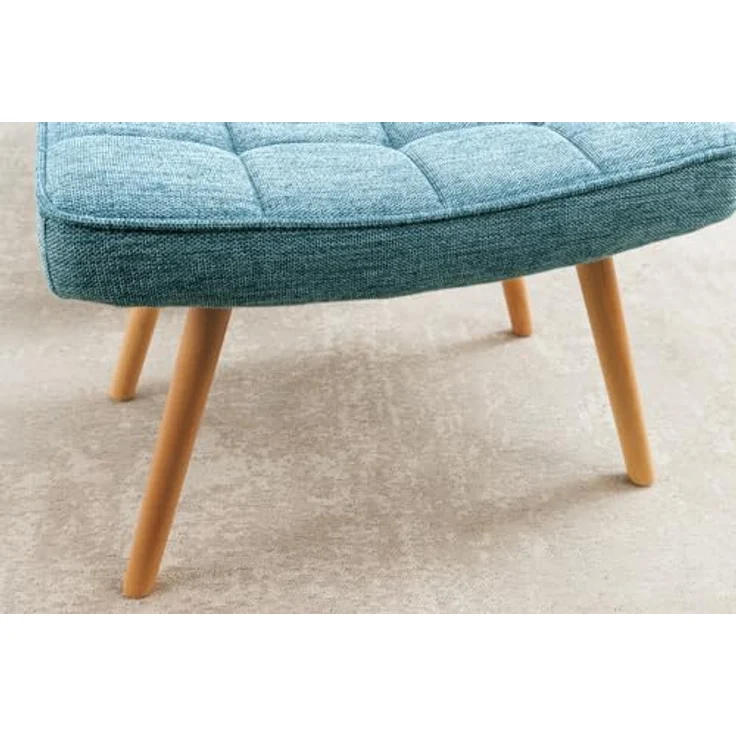 riess-ambiente Fußhocker SCANDINAVIA blau / natur (Einzelartikel, 1 St), Wohnzimmer · Strukturstoff · Massivholz · Scandinavian Design – Bild 5