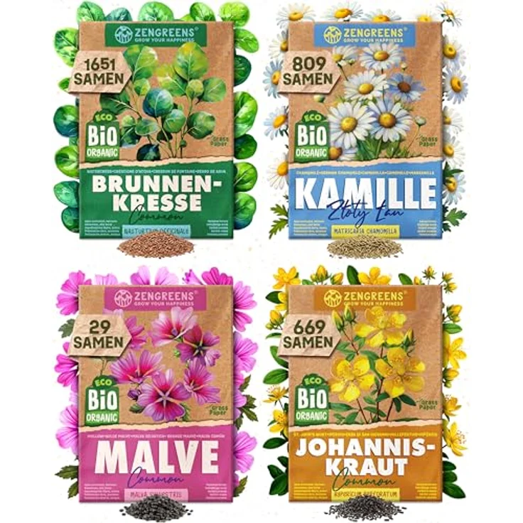 ZenGreens® - Bio Wildkräutersamen im 8er Set - 8 Wildkräuter Samen für den einfachen Anbau im Garten, Balkon oder Hochbeet - Pflanzensamen - Saatgut – Bild 13