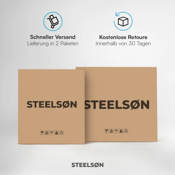 STEELSØN 'Thoria' Mülltonnenbox 2er je 240 Liter, graphitschwarz, Mülltonnenverkleidung aus Stahl, wetterfest, 116x80x134 cm, Müllbox für 2 Tonnen – Bild 6