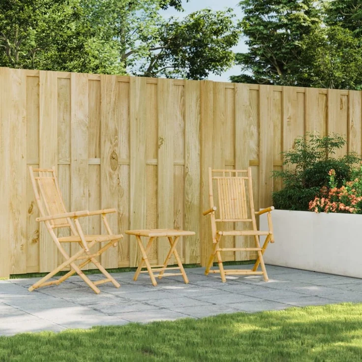vidaXL Gartenstühle 2 Stk. Klappbar 53x66x99 cm Bambus 368038 – Bild 6