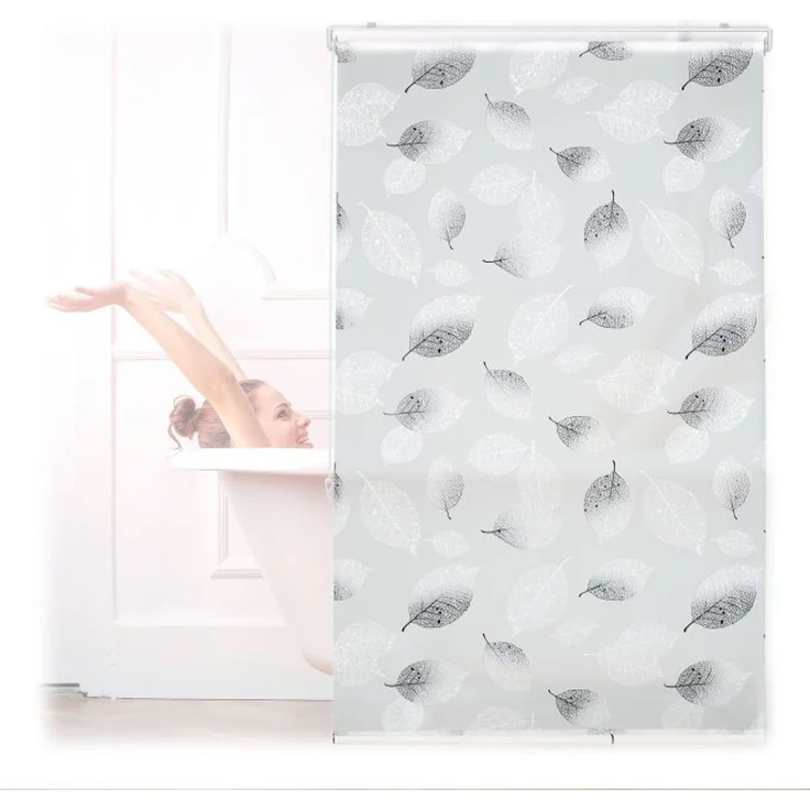 Relaxdays Duschrollo mit Blätter Design – Bild 1