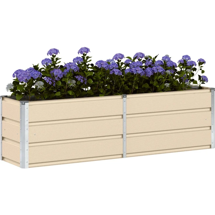 vidaXL Pflanzkübel Elfenbein 160 x 40 x 45 cm Stahl 42018082 – Bild 3