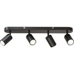 B.K.Licht Deckenleuchte LED Deckenlampe 55cm Spots schwenkbar schwarz-matt BKL1448, ohne Leuchtmittel, 2700K - Extra-Warmweiß, Retro Industrial Design Deckenleuchte GU10 Wohnzimmer Schlafzimmer