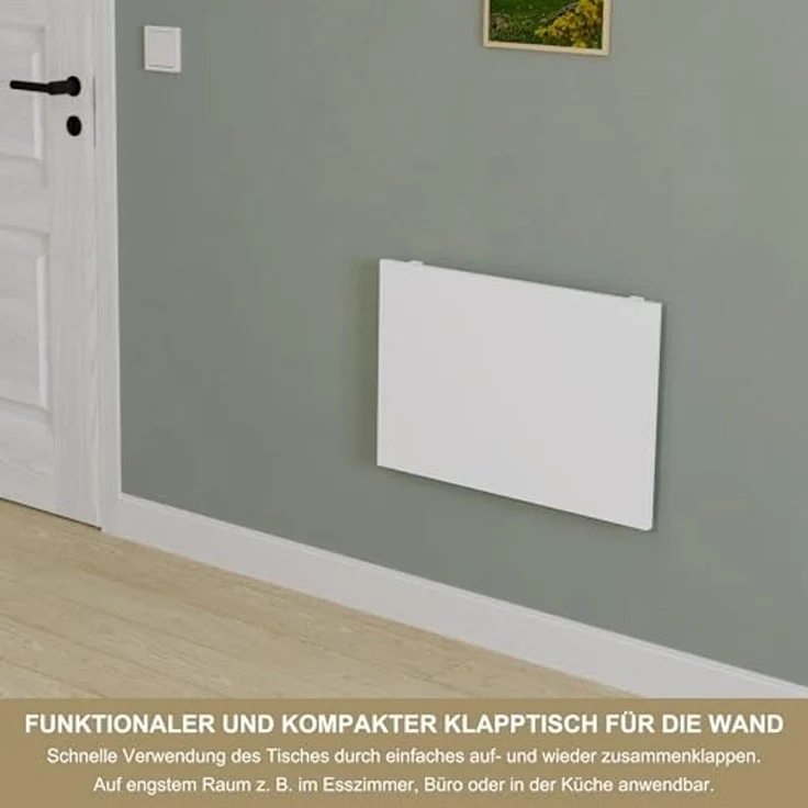 KDR Produktgestaltung Klapptisch 60x40 Wandklapptisch Esstisch Küchentisch Schreibtisch Wand Tisch, Weiß – Bild 4