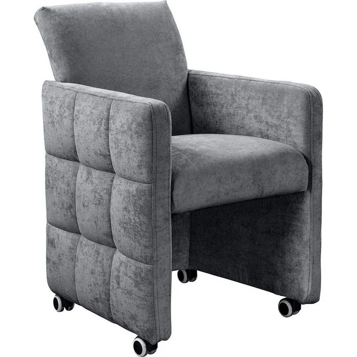 exxpo - sofa fashion Esszimmersessel Barista, Loungesessel auf Rollen mit hoher Bodenfreiheit, Barista Clubsessel auf Rollen mit schmalen Armlehnen, modernes Design – Bild 1