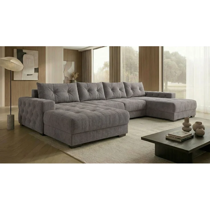 Ecksofa MODENA 320 cm x 185 cm – Stoff: ZOOM 21 Farbe: Grau – Bild 1